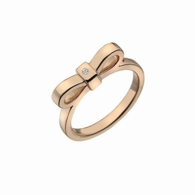 Hot Diamonds Ribbon Rose Gold Plate Ring