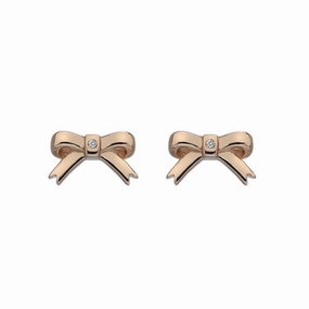 Hot Diamonds Rose Gold Plated Ribbon Earrings