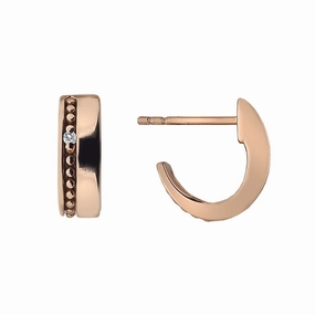 Hot Diamonds Rose Gold Plated Sterling Silver Diamond Set Trio Hoop Earrings