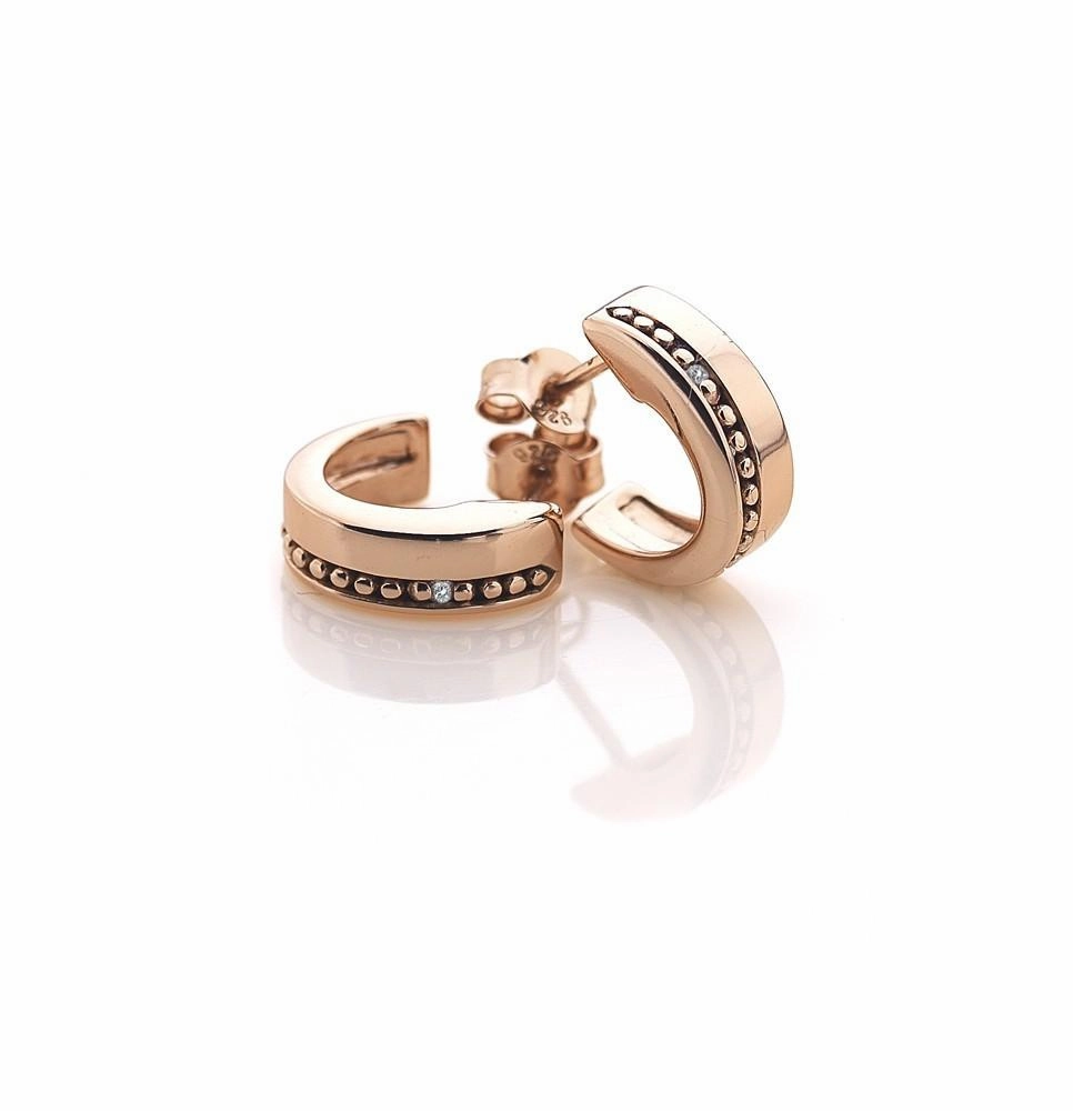 Hot Diamonds Rose Gold Plated Sterling Silver Diamond Set Trio Hoop Earrings