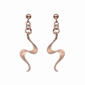 Hot Diamonds Rose Gold Plated Sterling Silver Pirouette Drop Earrings