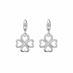 Hot Diamonds Sterling Silver Lucky In Love Drop Earrings D
