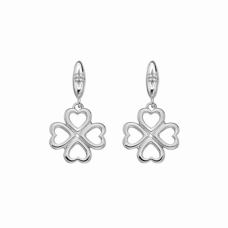 Hot Diamonds Sterling Silver Lucky In Love Drop Earrings D