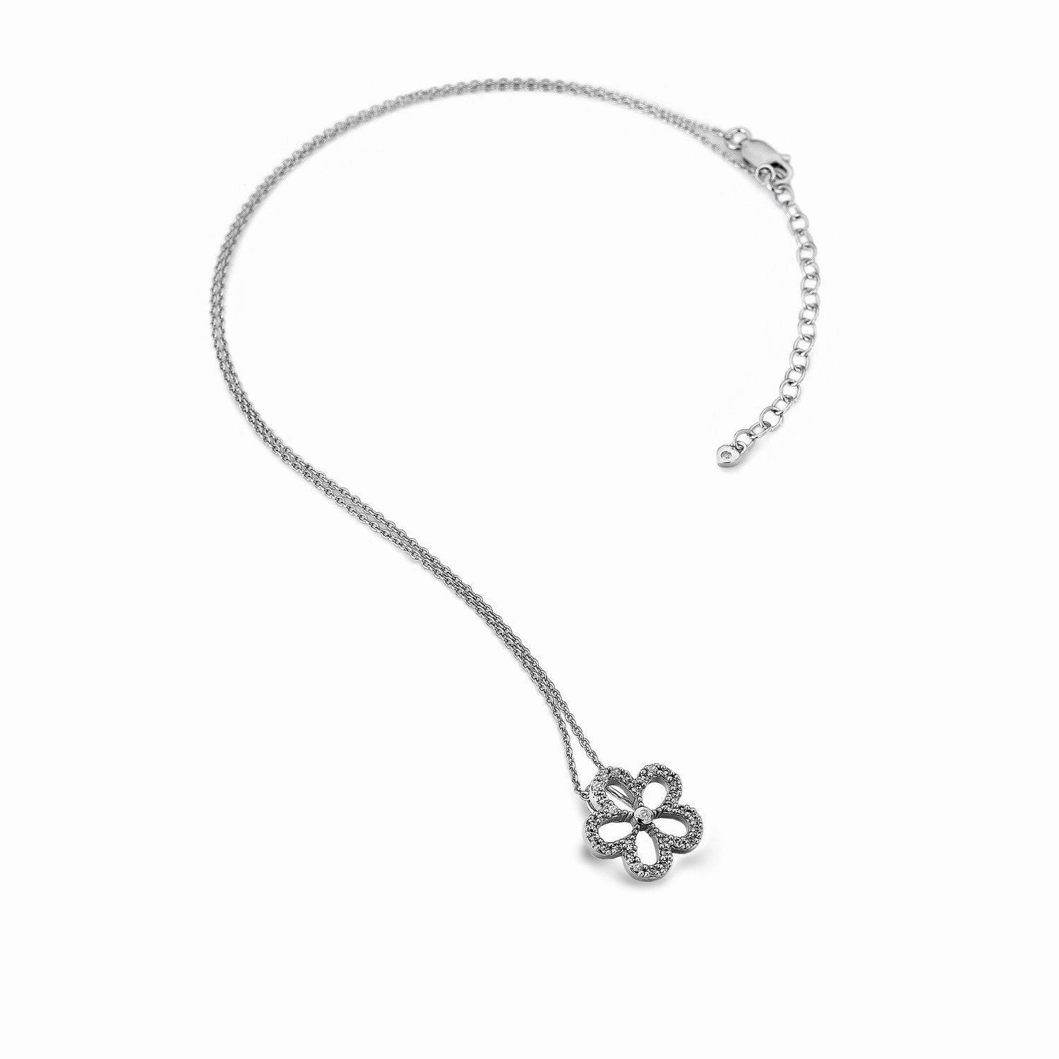 Hot Diamonds Sterling Silver White Topaz Gentle Daisy Necklace
