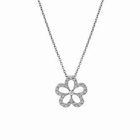 Hot Diamonds Sterling Silver White Topaz Gentle Daisy Necklace
