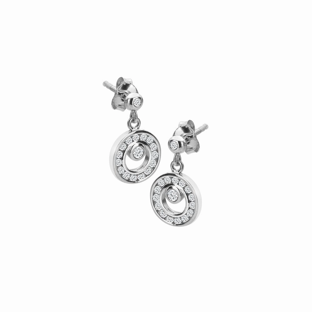 Hot Diamonds Sterling Silver White Topaz Orbit Earrings