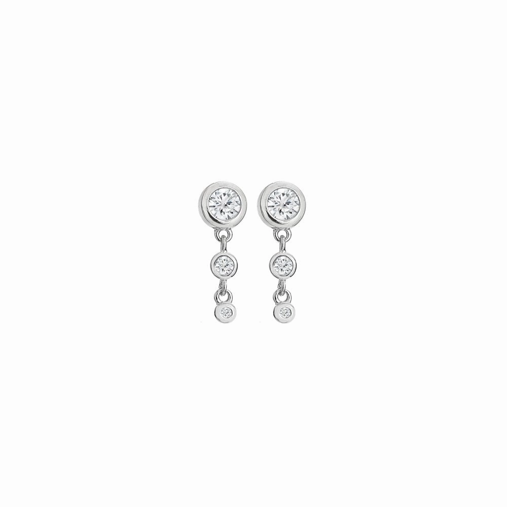 Hot Diamonds Sterling Silver White Topaz Tender Waterfall Earrings