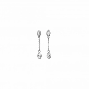 Hot Diamonds Sterling Silver White Topaz Tender Waterfall Marquise Drop Earrings