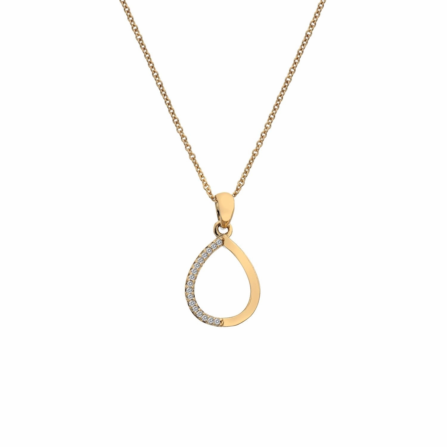 Hot Diamonds Teardrop 9ct Yellow Gold Pendant