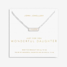 Just For You Wonderful Daughter Silver 46cm   5cm Necklace 6358