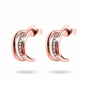 Ksenia Mirella Regina 18ct Rose Gold 0.35ct Diamond Hoop Earrings