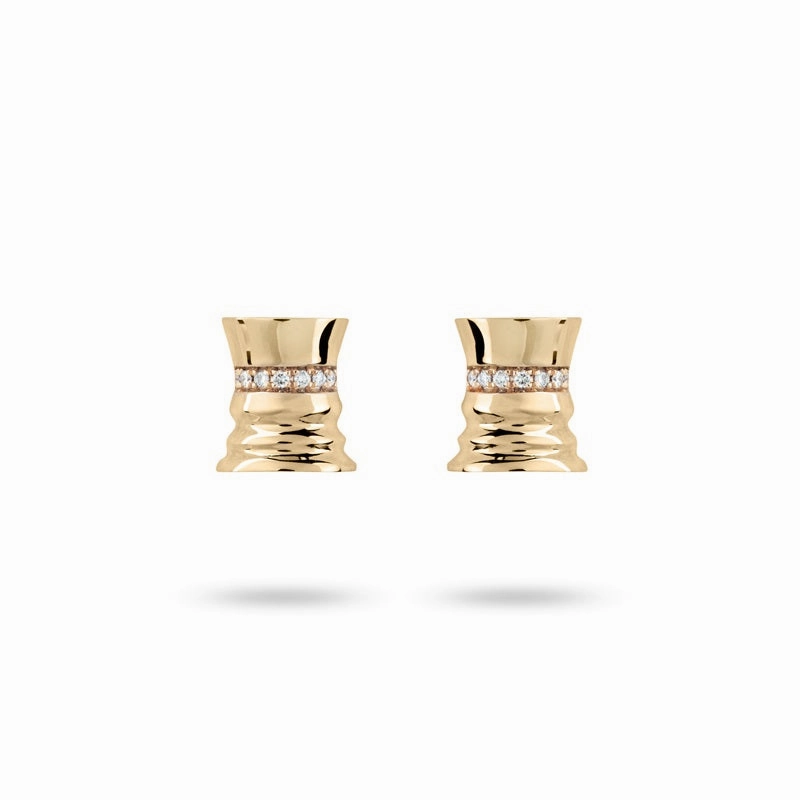 Ksenia Mirella The Queen 18ct Yellow Gold 0.07ct Diamond Stud Earrings