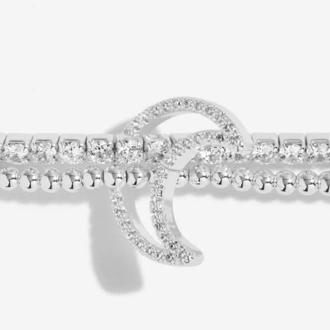 Lila Lustre Moon Silver 17.5cm Stretch Bracelet 5376