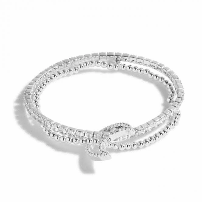 Lila Lustre Moon Silver 17.5cm Stretch Bracelet 5376