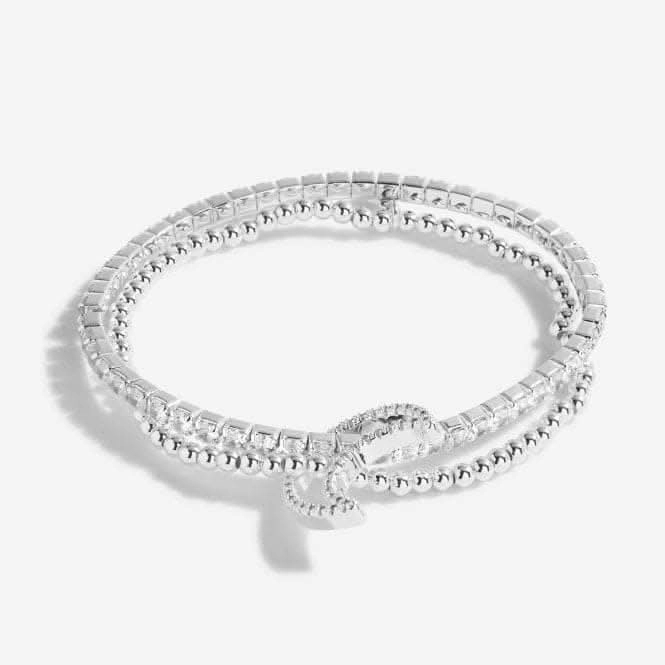 Lila Lustre Moon Silver 17.5cm Stretch Bracelet 5376