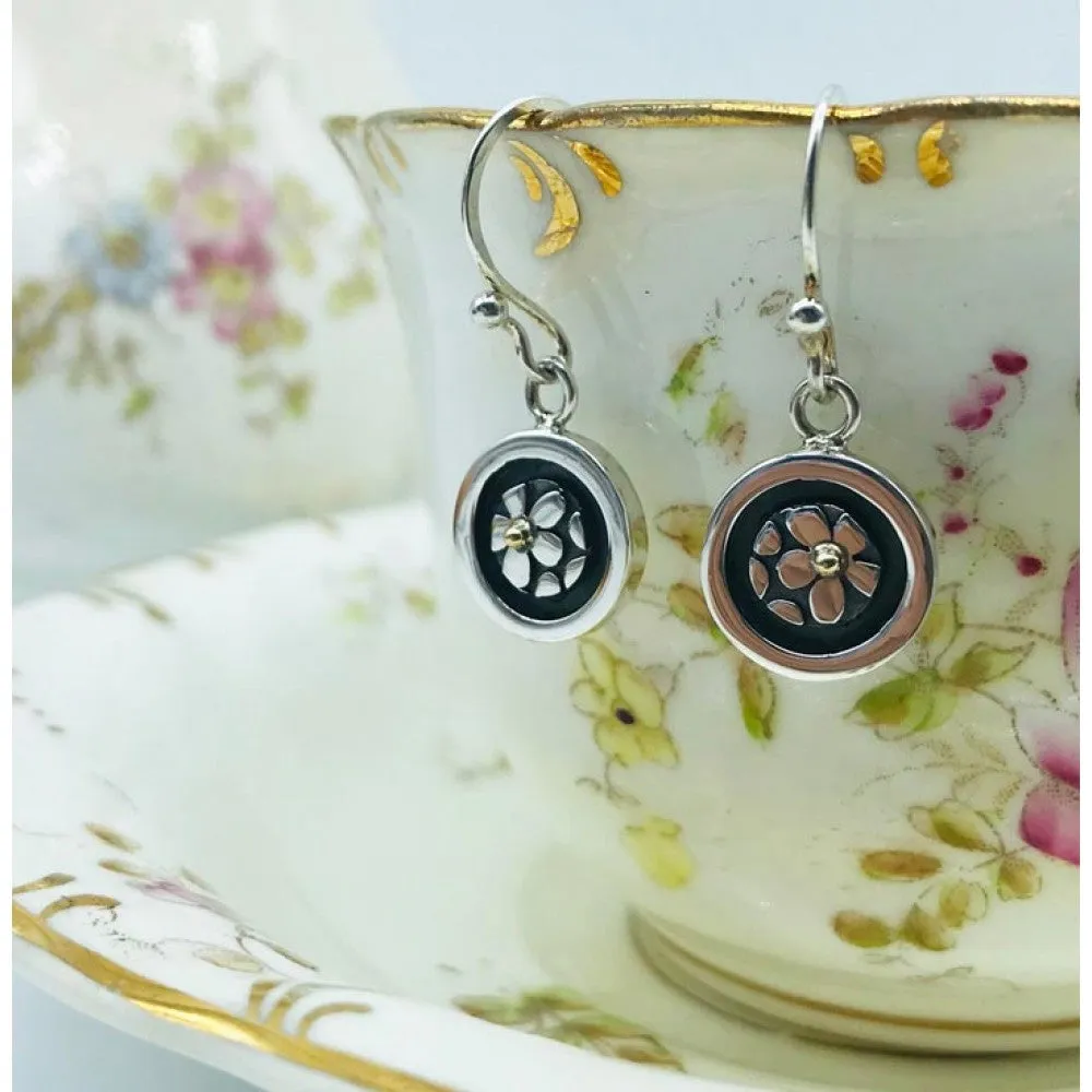 Linda Macdonald Cherish Sterling Silver 9ct Gold Drop Earrings D