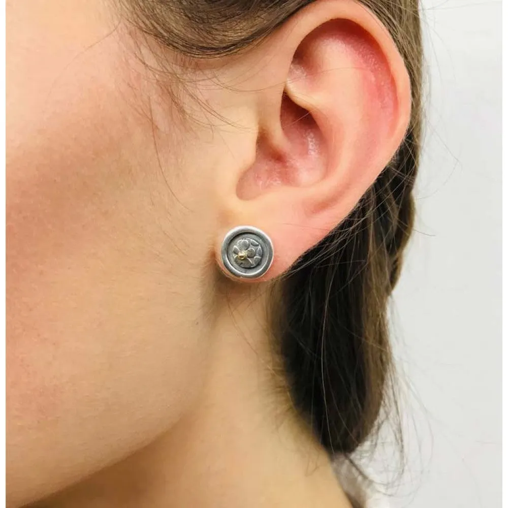 Linda Macdonald Cherish Sterling Silver 9ct Gold Stud Earrings D