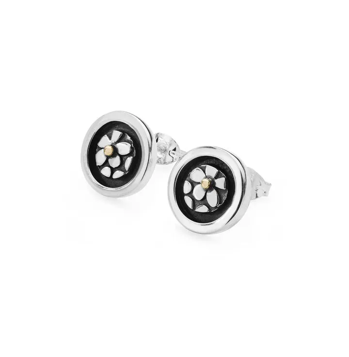 Linda Macdonald Cherish Sterling Silver 9ct Gold Stud Earrings D