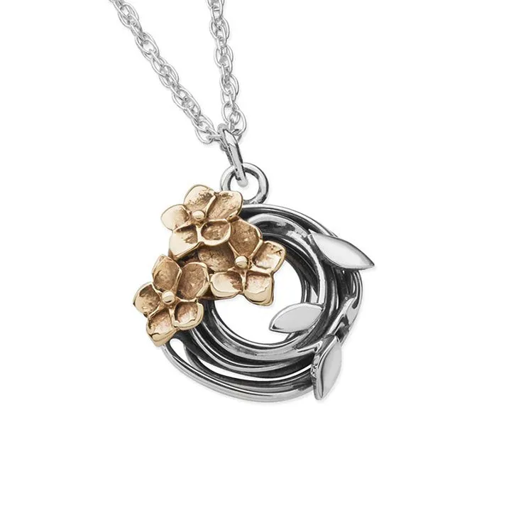 Linda Macdonald Entwined Sterling Silver 9ct Gold Necklace