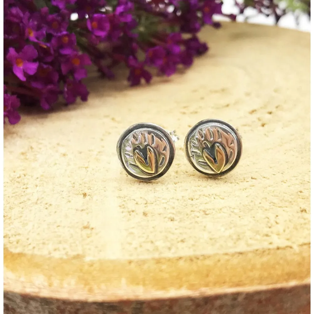 Linda Macdonald Into the Woods Sterling Silver 9ct Gold Stud Earrings D