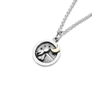 Linda Macdonald Moondance Sterling Silver 9ct Gold Necklace