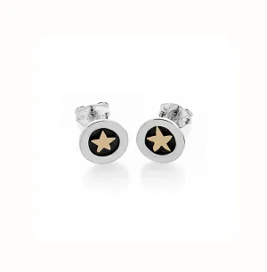 Linda Macdonald Twilight Sterling Silver 9ct Gold Stud Earrings