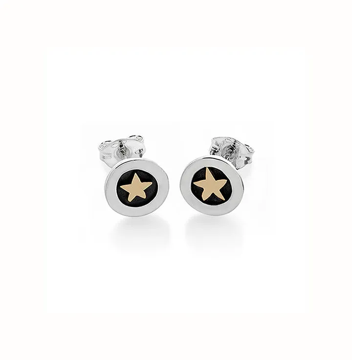 Linda Macdonald Twilight Sterling Silver 9ct Gold Stud Earrings