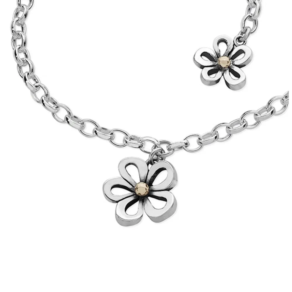 Linda Macdonald Woodlands Sterling Silver 9ct Gold Bracelet