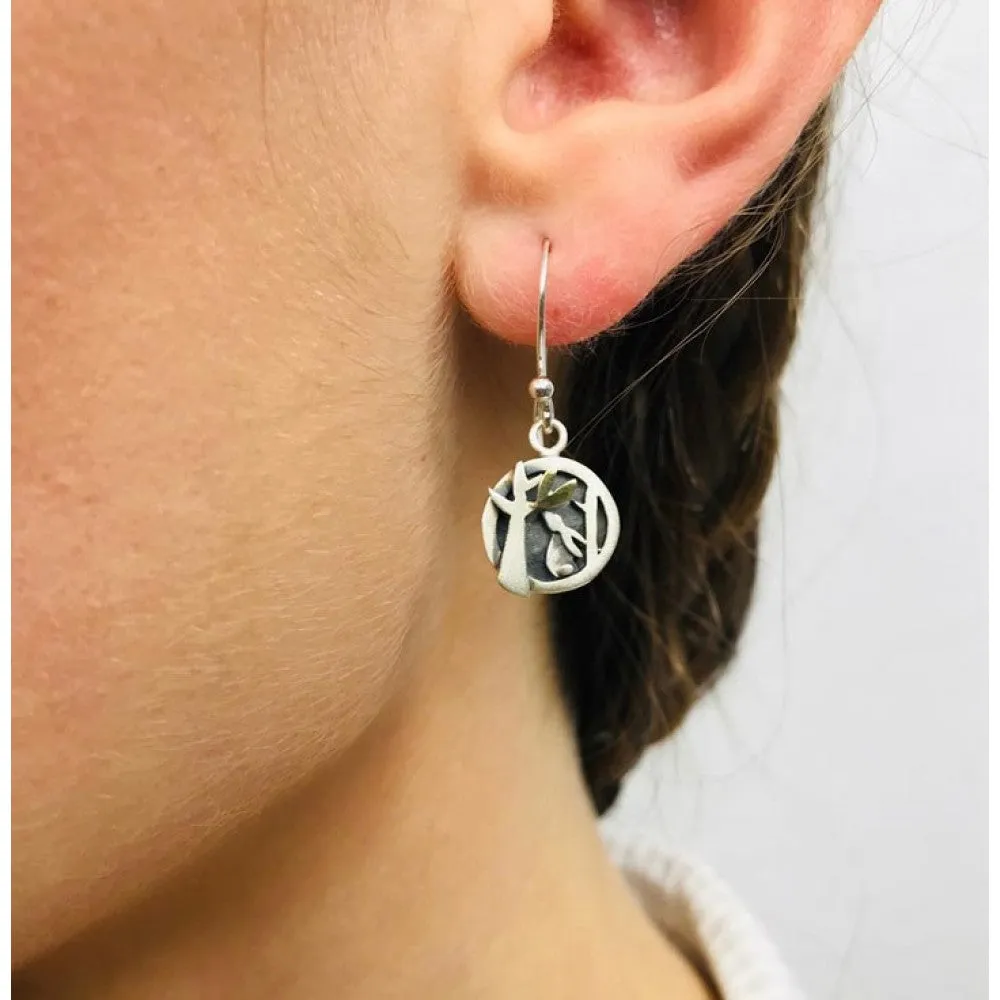 Linda Macdonald Woodlands Sterling Silver 9ct Gold Drop Earrings D