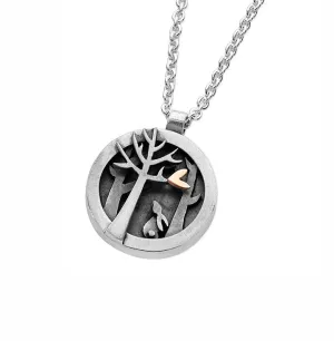 Linda Macdonald Woodlands Sterling Silver 9ct Gold Necklace D