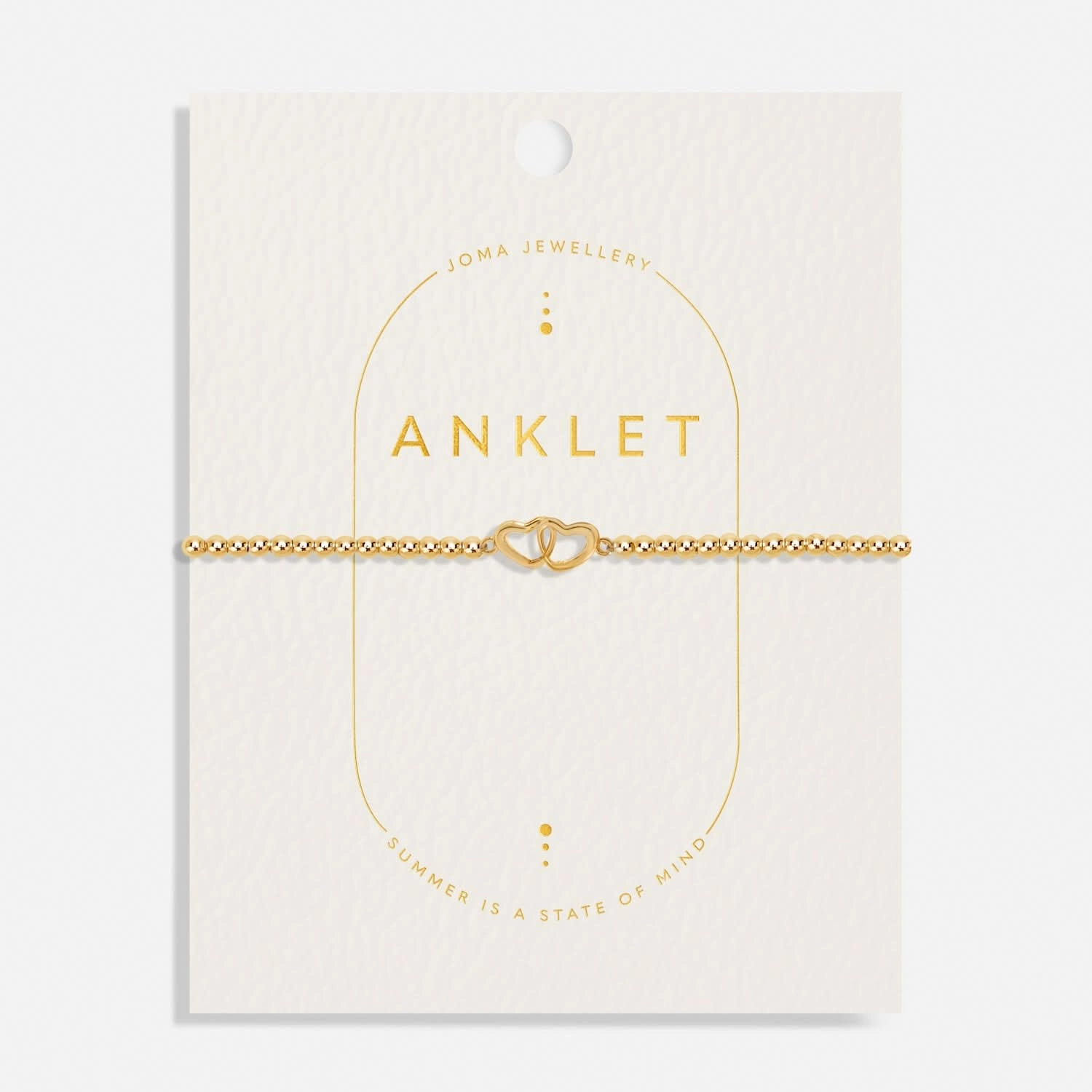 Linked Heart Gold Plated Anklet 8628