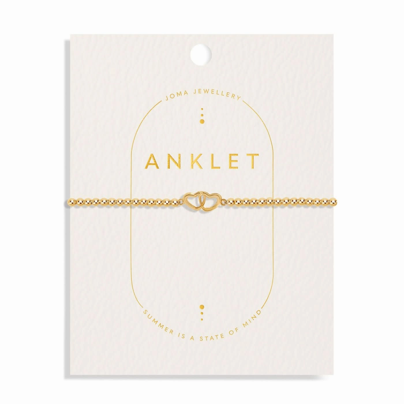 Linked Heart Gold Plated Anklet 8628