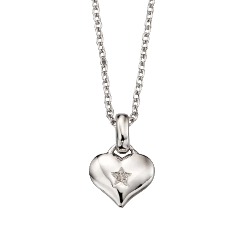 Little Star Bella Sterling Silver Heart Necklace