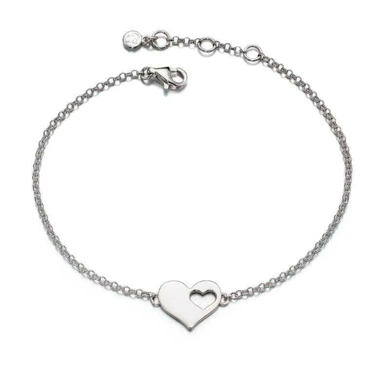 Little Star Poppy Sterling Silver Heart Bracelet