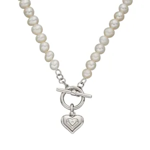 Little Star Sterling Silver Pearl Ophelia Childs T-Bar Necklace D