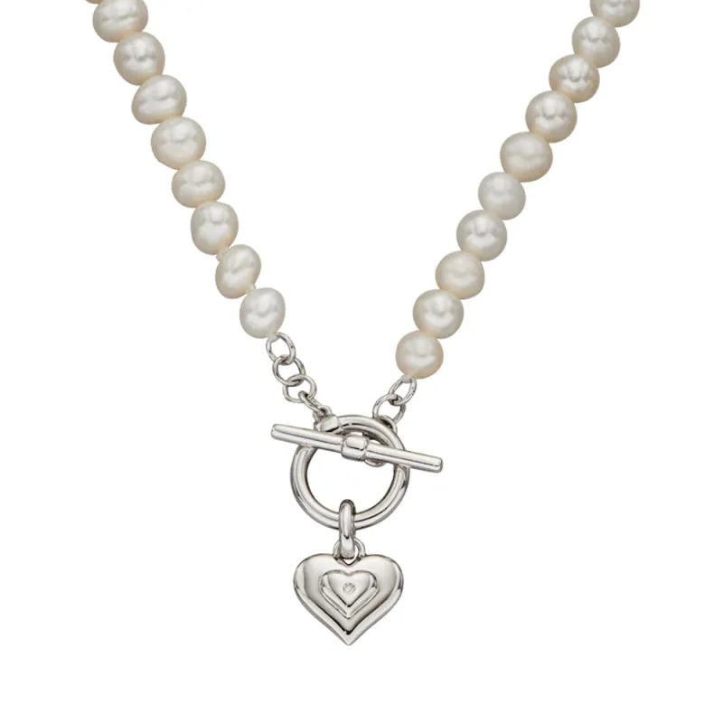 Little Star Sterling Silver Pearl Ophelia Childs T-Bar Necklace D