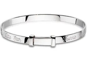 Little Star Twinkle Sterling Silver Diamond Baby Bangle