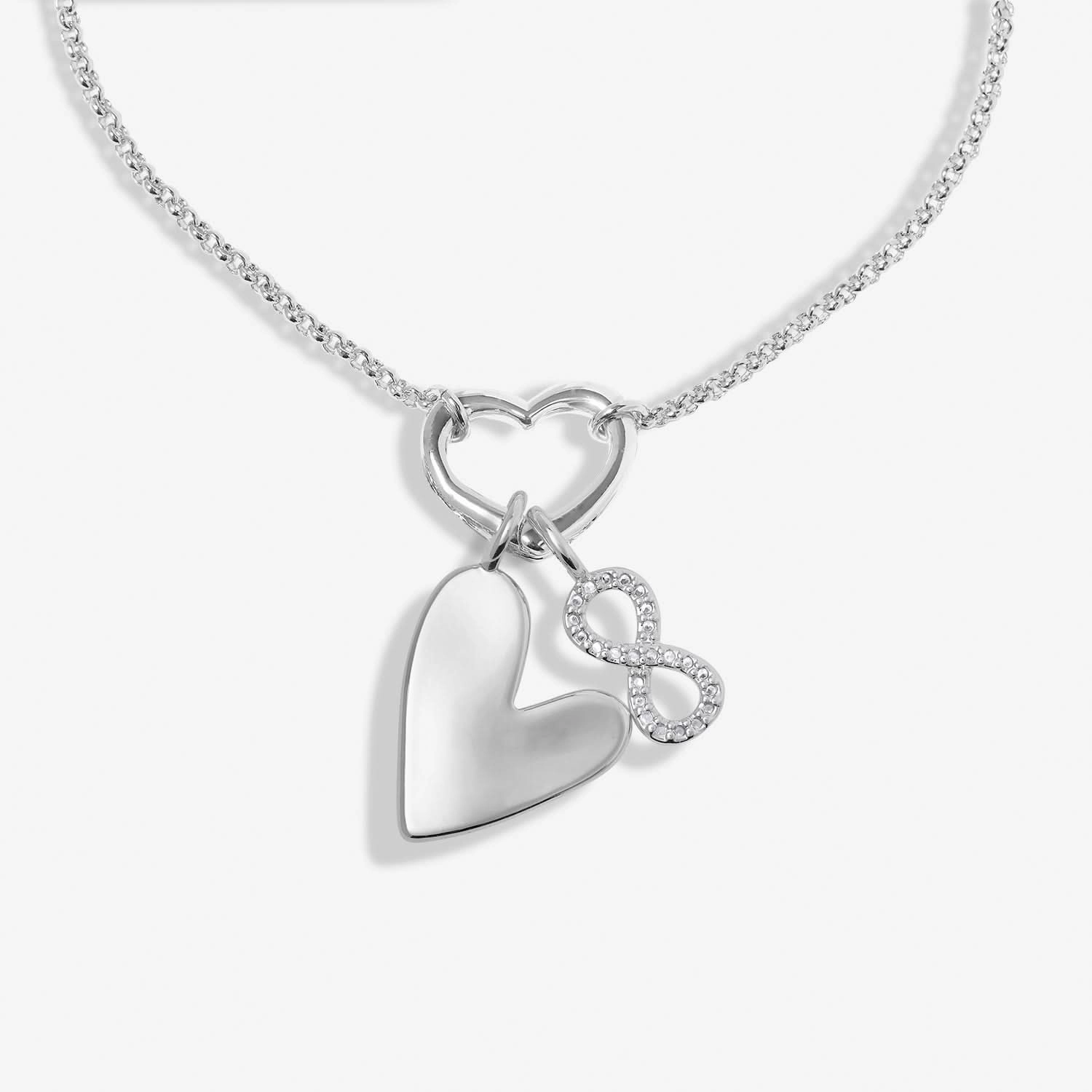 Little Links Heart Clasp Forever Heart Charms Silver Plated Bracelet 7542