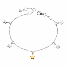 Little Star Sterling Silver Yellow Gold Plated Ivy Stars Childs Bracelet
