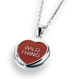 Love Hearts Classic Sterling Silver Red Enamel "Wild Thing" Necklace