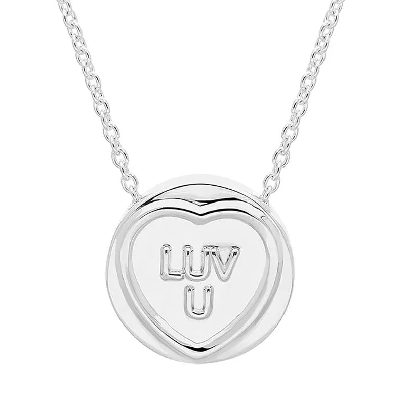 Love Hearts Sterling Silver "Luv U" Necklace