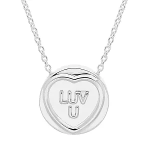 Love Hearts Sterling Silver "Luv U" Necklace