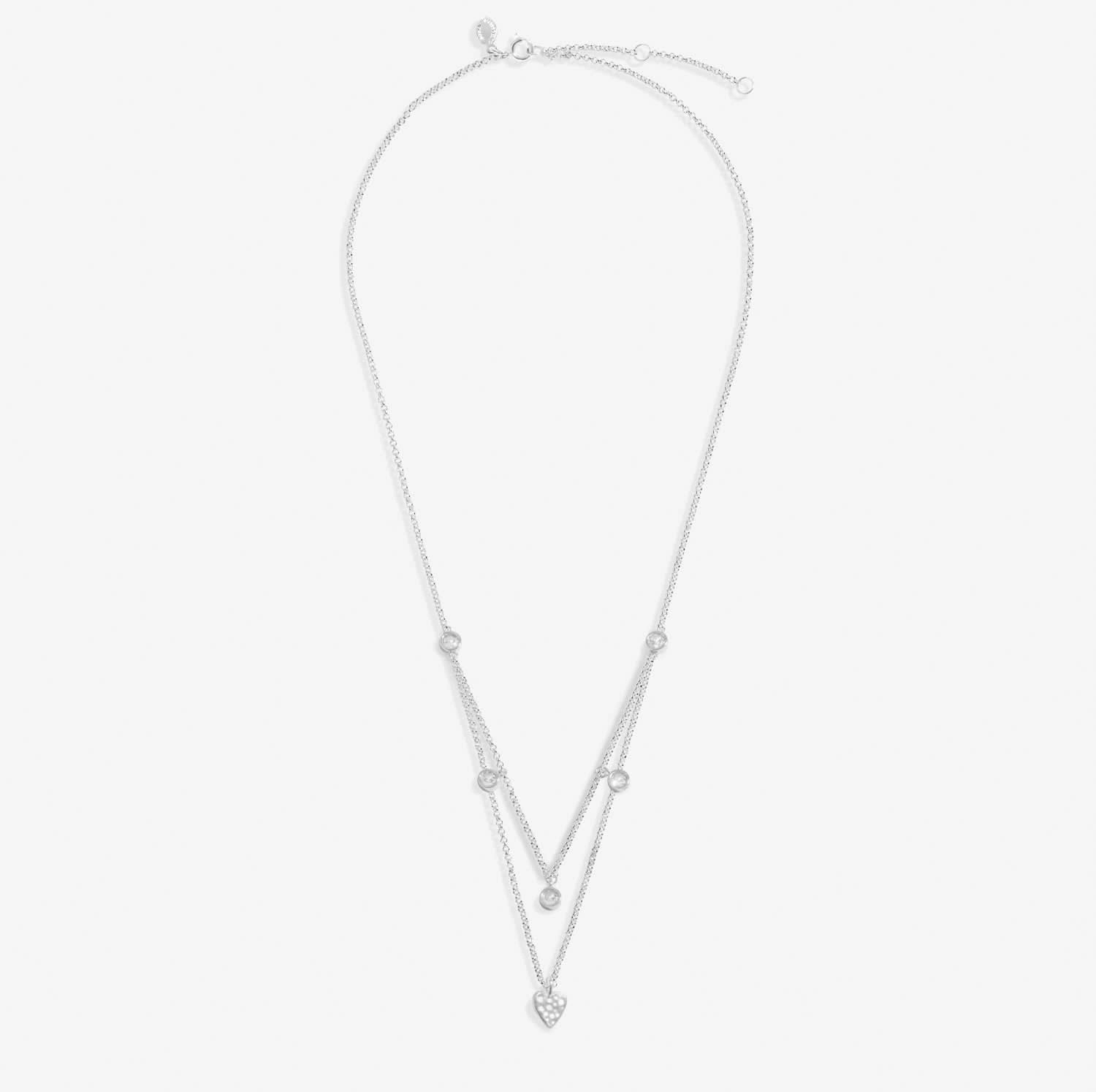 Lumia Hammered Heart Silver Plated Necklace 8638
