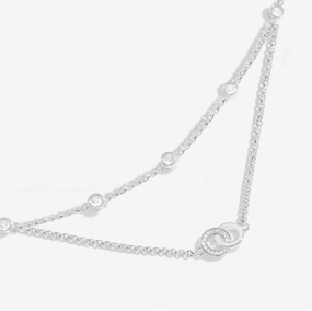 Lumia Linked Circles Silver Plated Necklace 8640