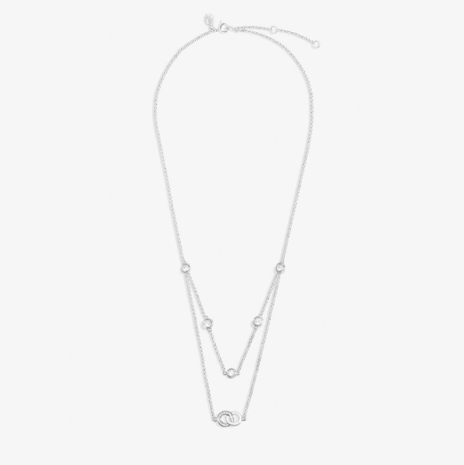 Lumia Linked Circles Silver Plated Necklace 8640