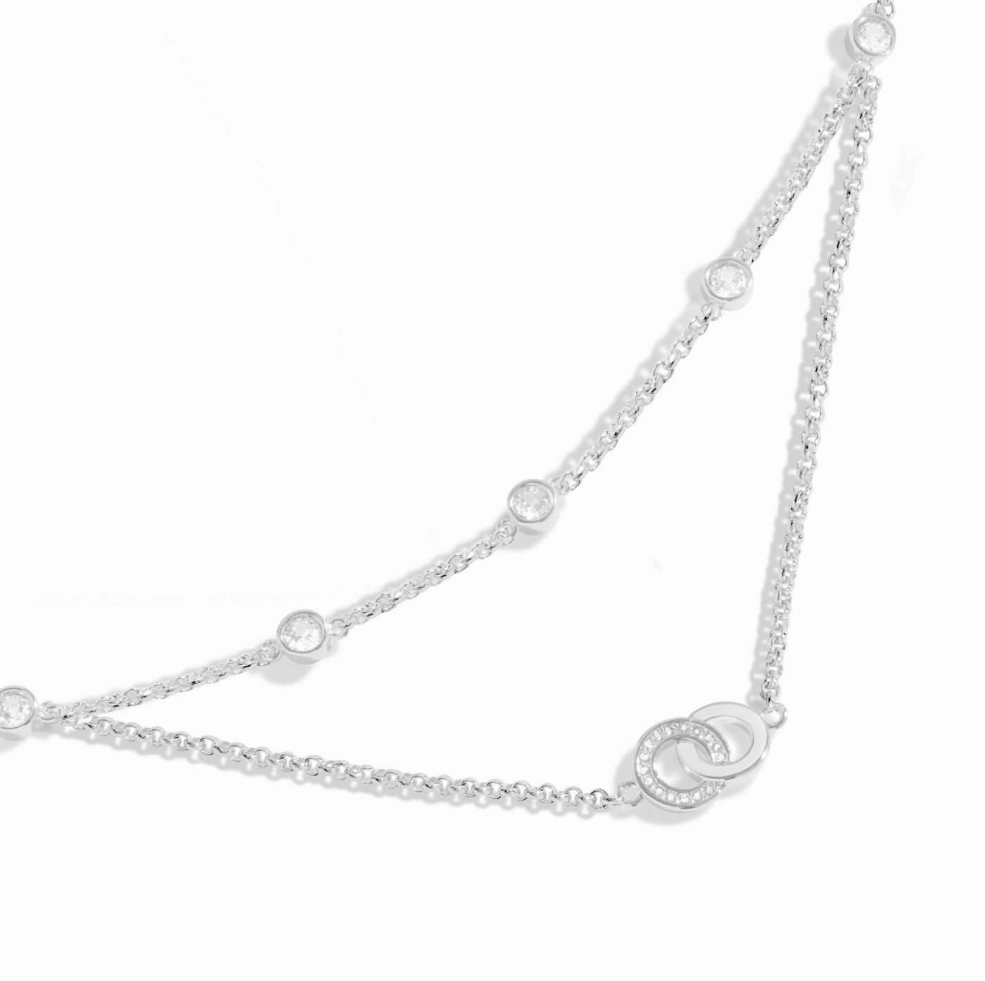 Lumia Linked Circles Silver Plated Necklace 8640