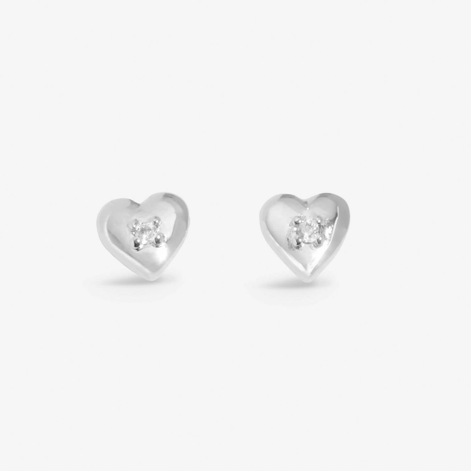 Lumia Zirconia Heart Silver Plated Earrings 8651