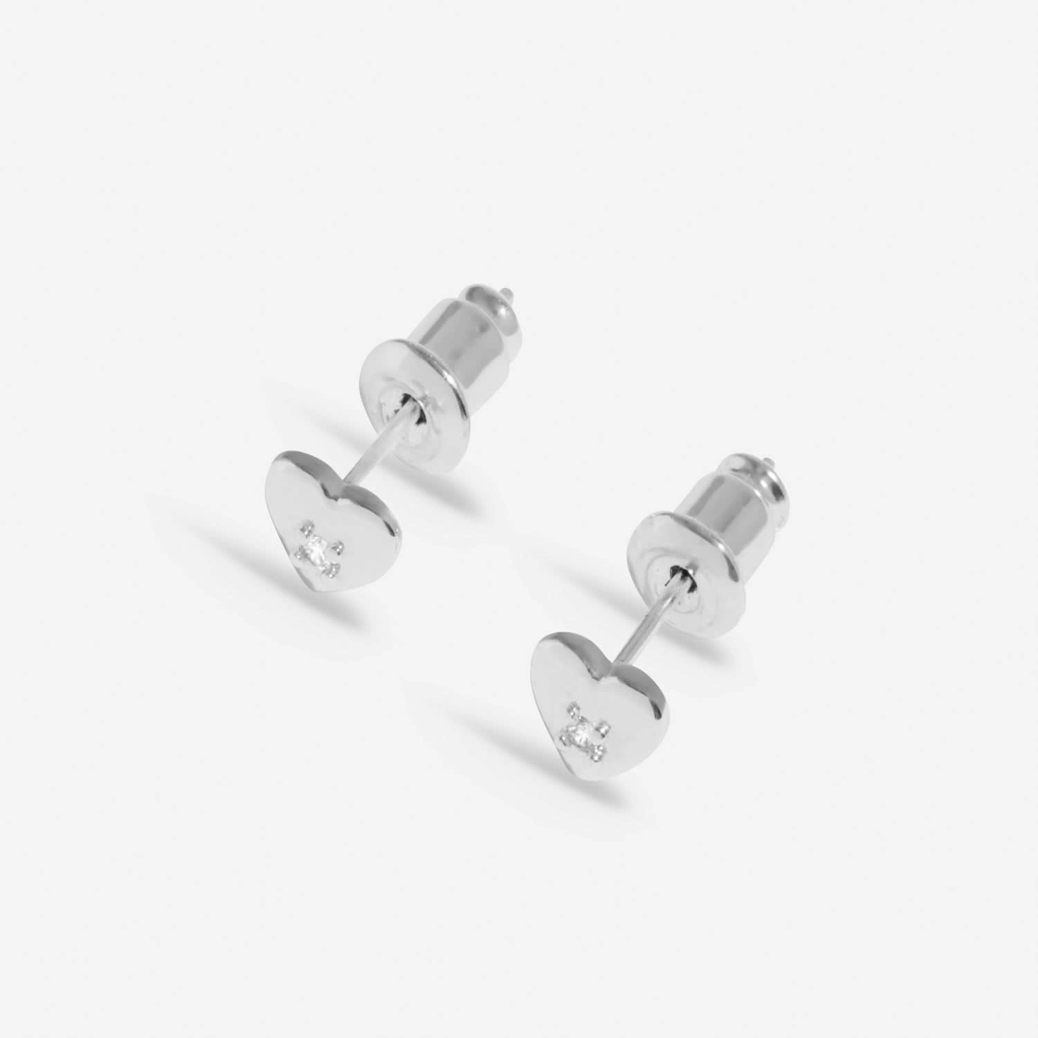 Lumia Zirconia Heart Silver Plated Earrings 8651