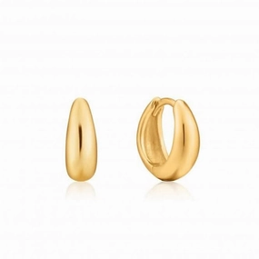 Luxe Minimalism Shiny Gold Luxe Huggie Hoop Earrings E024-03G