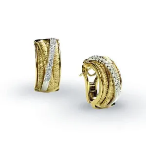 Marco Bicego Cairo 18ct Yellow Gold 0.24ct Diamond Hoop Earrings